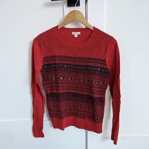 ✨4 for 12 Merona Festive Red Crewneck Sweater Size Small